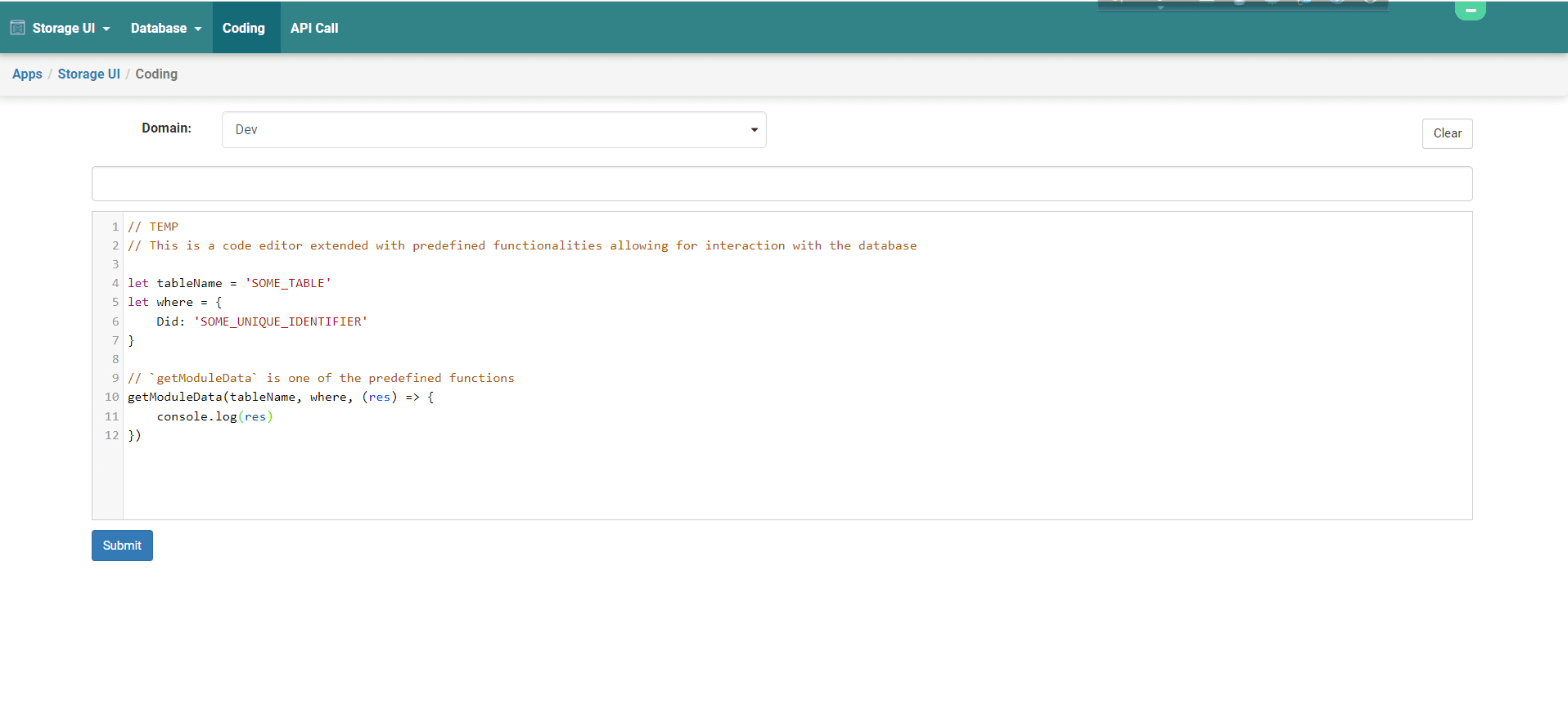 Storage UI - Coding