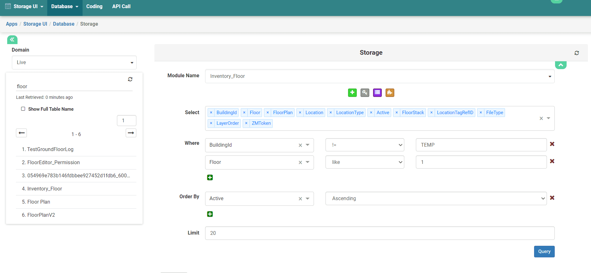 Storage UI - Querying